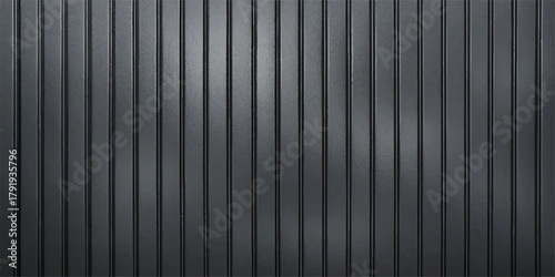 Abstract metallic grey steel texture with corrugated striped pattern surface design