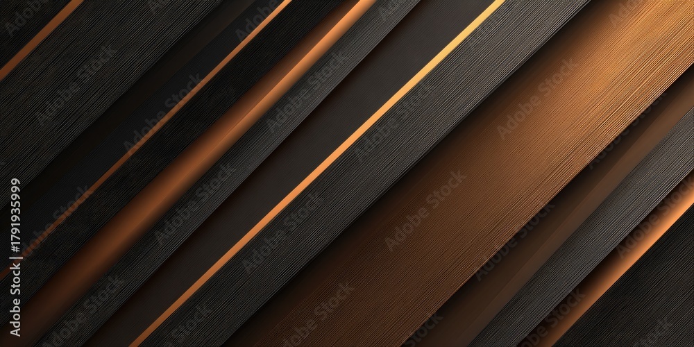Obraz premium Angled dark and metallic layered design with copper and gold accents, creates an elegant modern feel