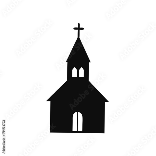 church silhouette vector