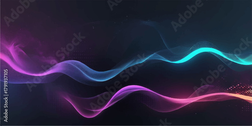 Abstract blue flowing smoke light wave design pattern illustration
