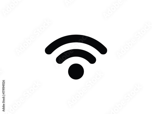 Simple black wifi symbol icon on white background