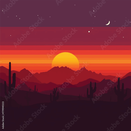 sunset in the mountains