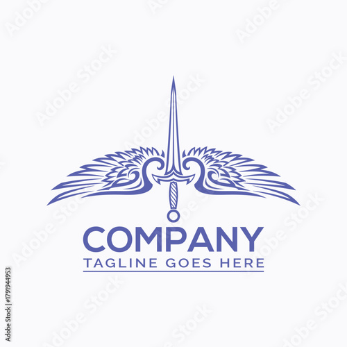 Classic medieval sword illustration for design projects