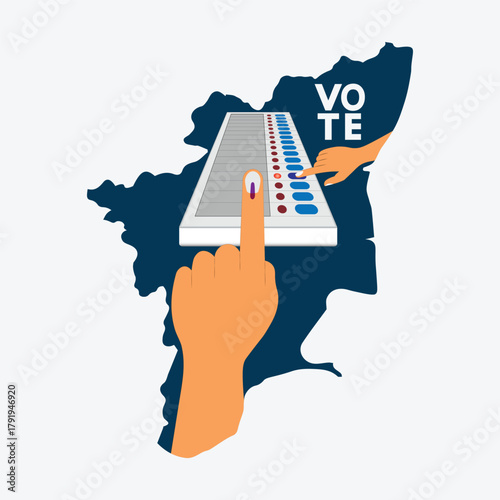 Tamilnadu state Election Concept Vector design Background