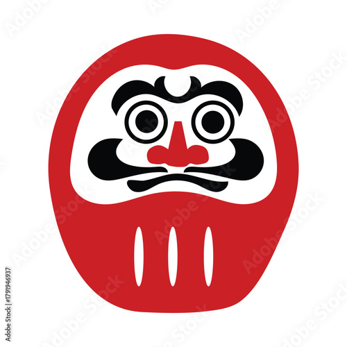 Red japanese daruma doll good luck charm vector image