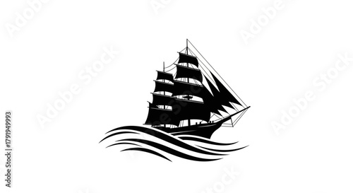 silhouette of a sailing ship