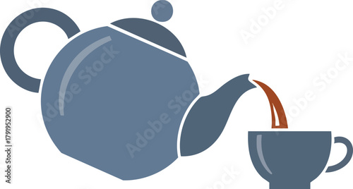 Elegant Tea Pouring Illustration A Moment of Refinement and Simplicity