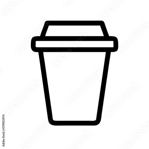 Illustration of a coffee cup with a lid on a