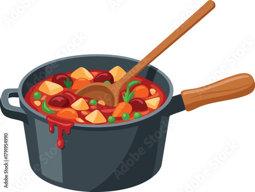 Hearty Vegetable Stew A Pot of Nutritious Comfort Food Ready to Serve