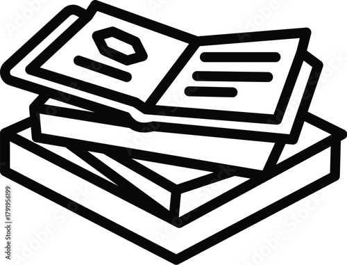 library web icon in outline style