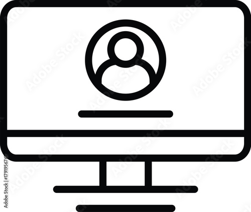 user web icon in outline style