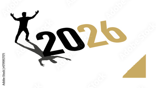 Embracing the Future: A silhouette welcomes the dawn of 2026, casting a long shadow, heralding new beginnings and aspirations.