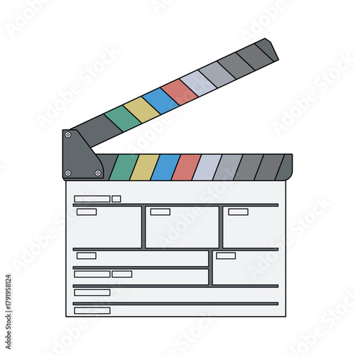 kids drawing vector illustration design clapperboard cartoon isolated