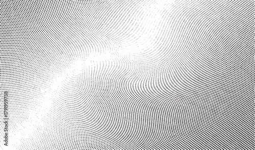 Wavy gradient halftone dots pattern texture background
