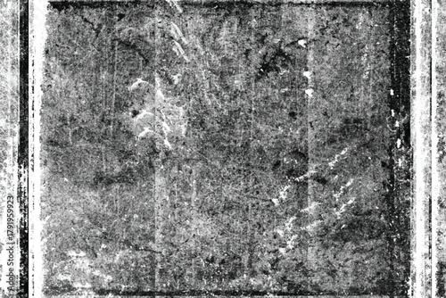 Black and white grungy abstract background. Grungy frame. Vector illustration
