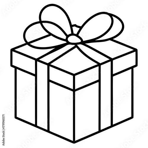 Gift box with ribbon is presented in this image