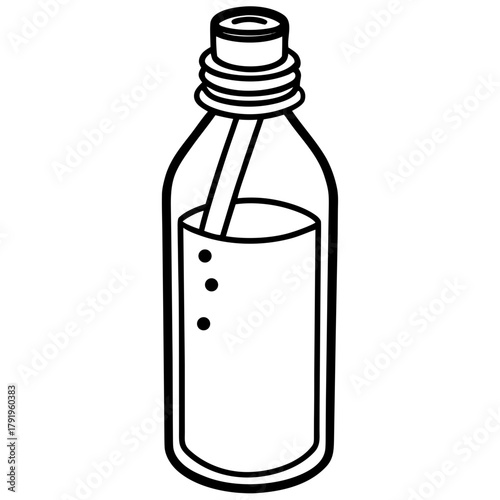 Illustration of a bottle with a straw