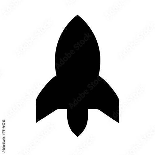 Silhouette of a rocket ready for space travel