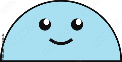 semi circle shape cute cartoon