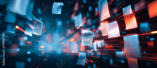 abstract digital futuristic concept background, digital document management system