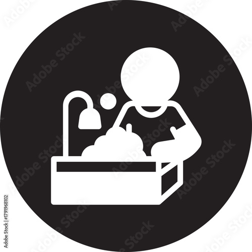 wash the dishes glyph icon