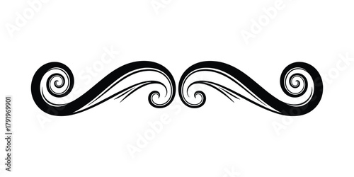 Elegant calligraphic scroll separator. Ornate flourish design element for text and page