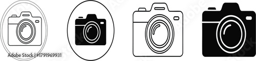 Camera icon set isolated on white background perfect photography design