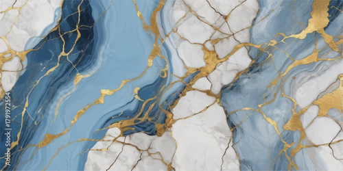 Blue and yellow grunge texture of an old cracked concrete wall surface