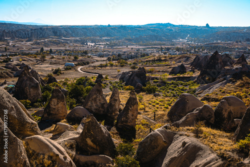 Volcanic Rock Formations and Cave Houses in Cappadocia, Turkey