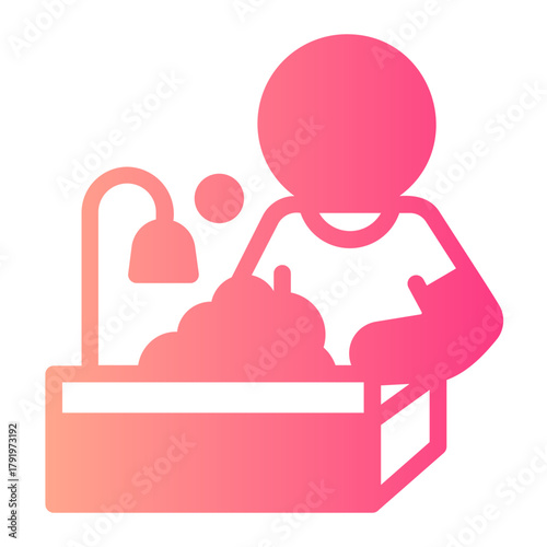 wash the dishes gradient icon