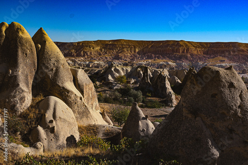 Volcanic Rock Formations and Cave Houses in Cappadocia, Turkey