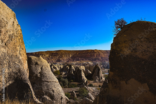 Volcanic Rock Formations and Cave Houses in Cappadocia, Turkey