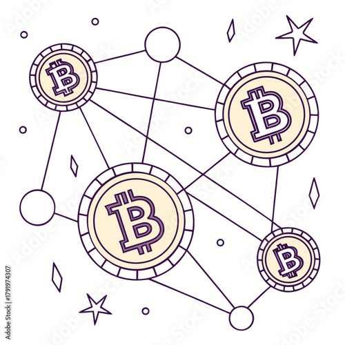 Illustration of a bitcoin network