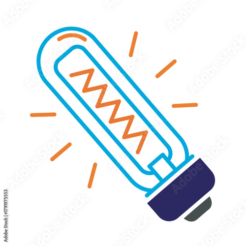 Colorful geometric ultraviolet light bulb icon for energy and ideas