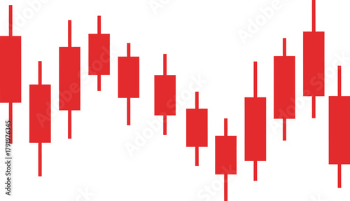 Stock Market Downturn A Red Candle Chart Illustrating Declining Market Performance