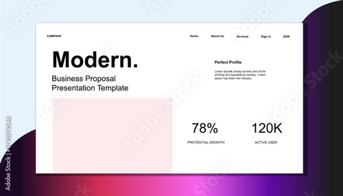 Modern Business Service Overview Presentation Slide with Layered Sphere Graphic