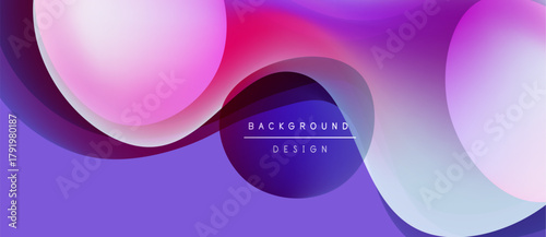 Abstract fluid shapes, vibrant colors blend. Modern design, purple hues dominate, creating dynamic background. Smooth gradients present.