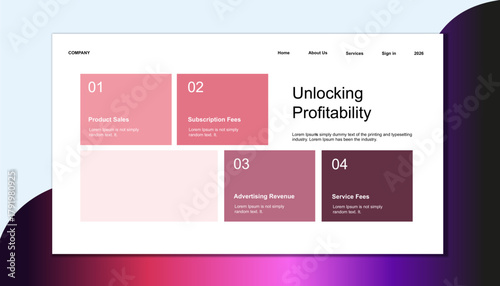 Modern Business Service Overview Presentation Slide with Layered Sphere Graphic