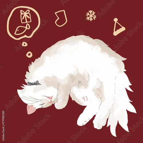 Fluffy Cat Days – White Siberian Cat
