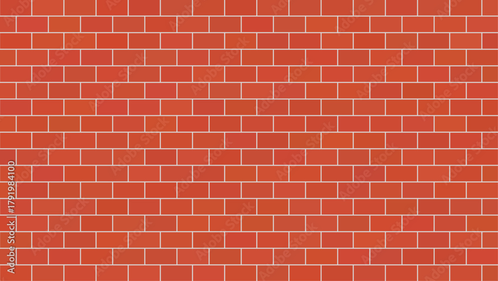 Obraz premium Realistic Red Brick Wall Design Background – Seamless Brick Pattern for Creative Projects