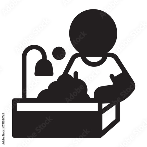 wash the dishes glyph icon