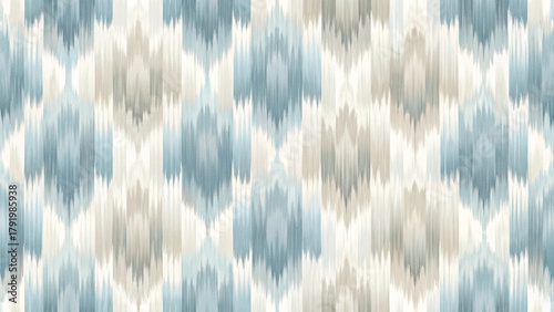 ikat pattern hand-painted watercolor texture soft abstract vector background 
