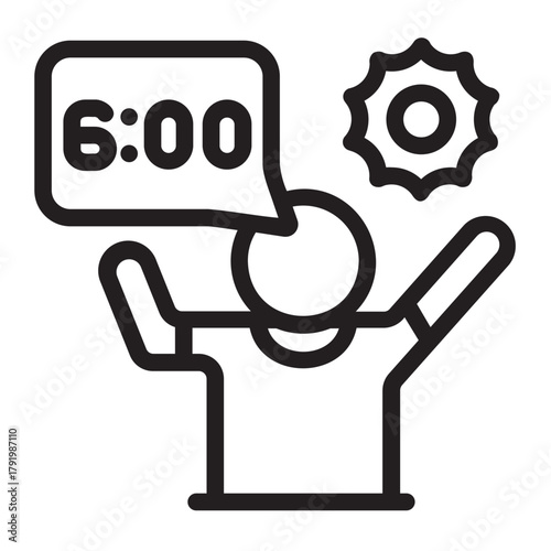 Photos wake up line icon