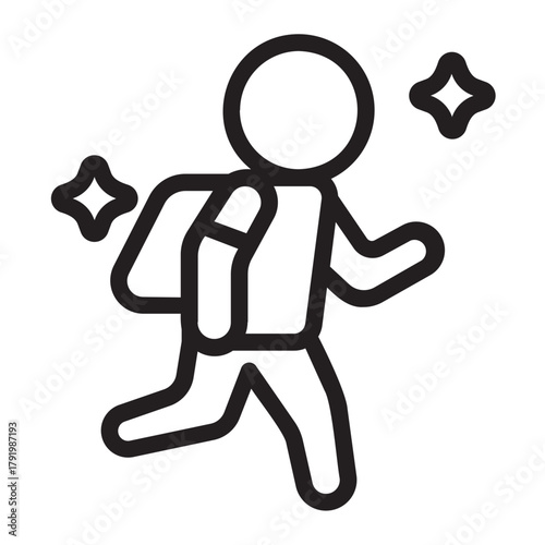 back to school line icon