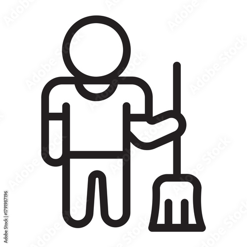 clean up line icon