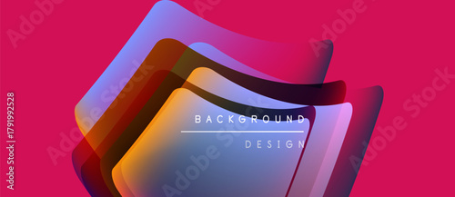 Abstract vibrant layers overlap. Gradient colors blend, creating modern design element. Text reads background design. Pink dominates top section.
