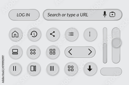 Elegant Transparent Liquid Glass Effect, Stunning Liquid Glass Effect, Transparent glass shapes set with soft glowing edges. Realistic clear geometric frames background perfect for UI, web design