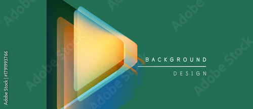 Abstract design features layered triangles, vibrant colors, gradient effect. Modern aesthetic suitable for digital backgrounds, presentations.