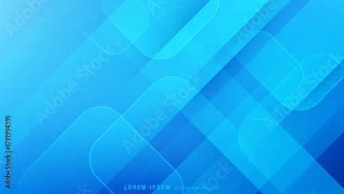 Modern blue abstract background with overlapping geometric shapes