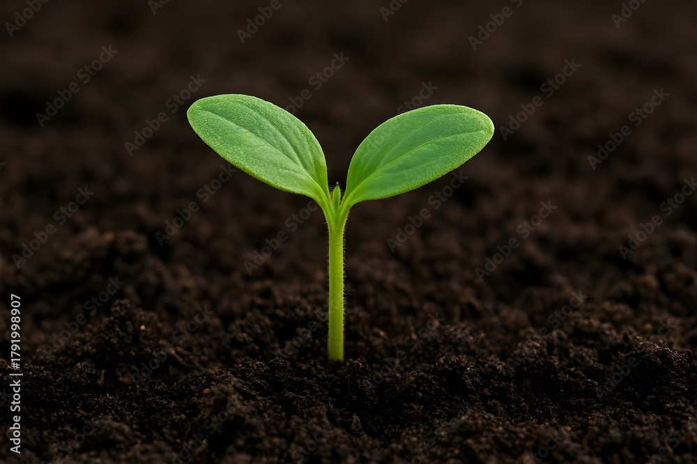 Fototapeta premium young plant growing in soil